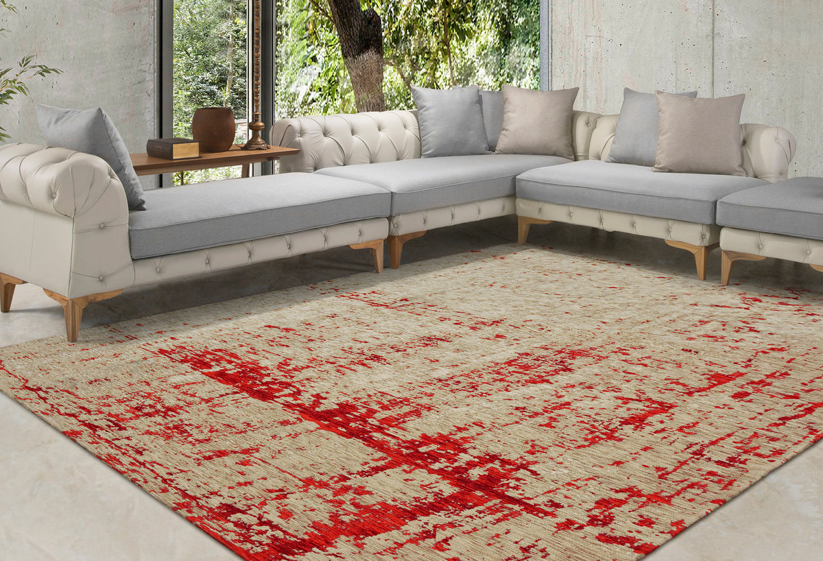 Paradise Living - Tapete Vintage Antik Cloud 006 Vermelho, tapete em ambiente