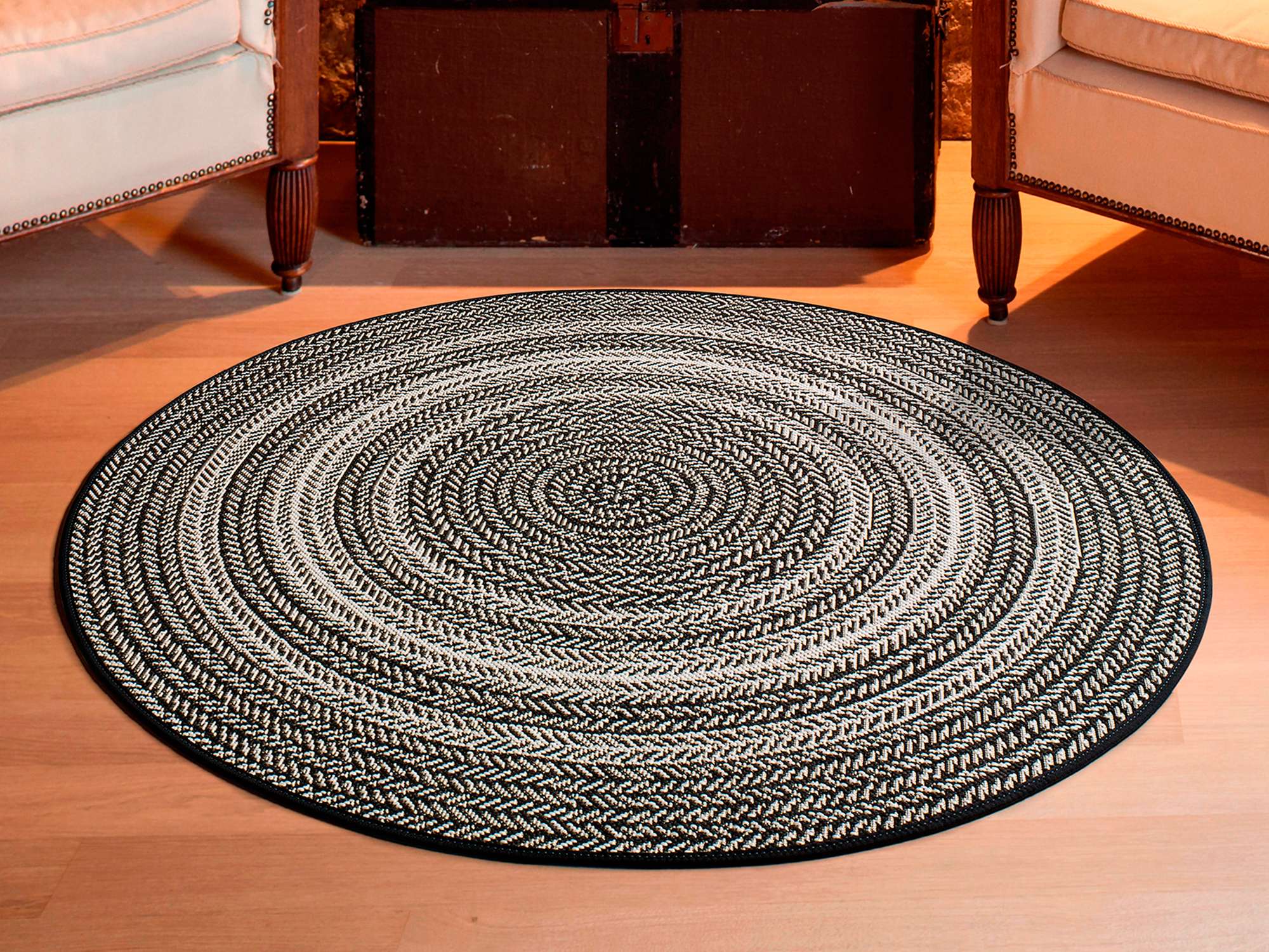 Tapete Silvana liso preto em linho natural | Paradise Living